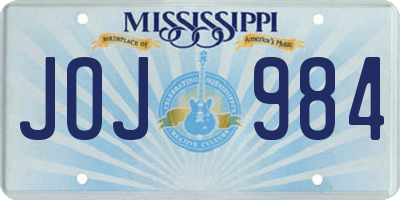 MS license plate JOJ984