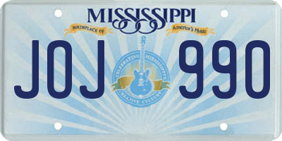 MS license plate JOJ990