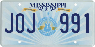 MS license plate JOJ991