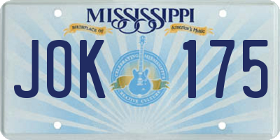 MS license plate JOK175
