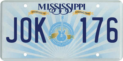 MS license plate JOK176