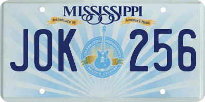MS license plate JOK256