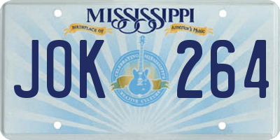MS license plate JOK264