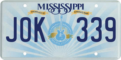 MS license plate JOK339