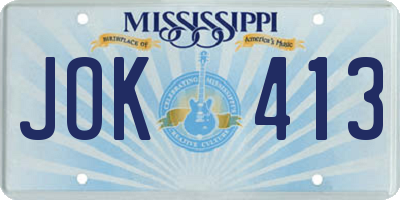 MS license plate JOK413