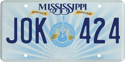MS license plate JOK424