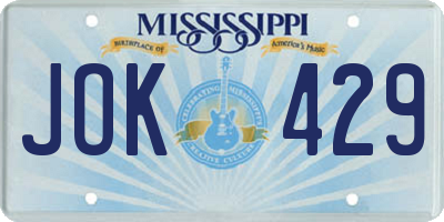 MS license plate JOK429