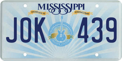 MS license plate JOK439