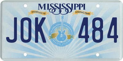 MS license plate JOK484