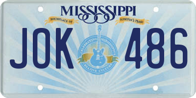 MS license plate JOK486