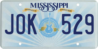 MS license plate JOK529
