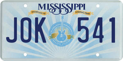 MS license plate JOK541