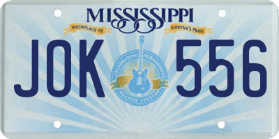 MS license plate JOK556