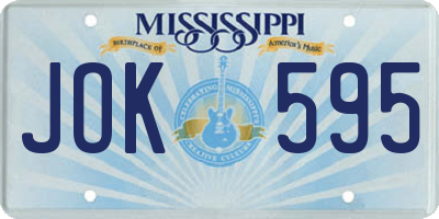 MS license plate JOK595