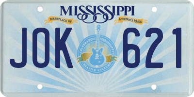MS license plate JOK621