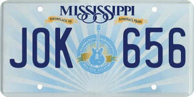 MS license plate JOK656