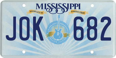 MS license plate JOK682