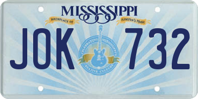 MS license plate JOK732