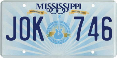 MS license plate JOK746