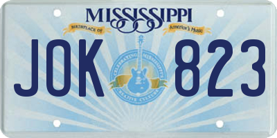 MS license plate JOK823