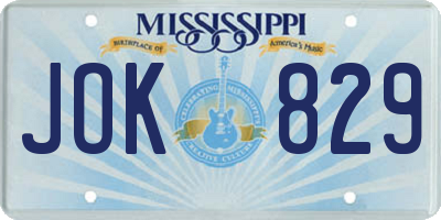 MS license plate JOK829