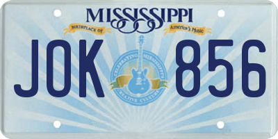 MS license plate JOK856