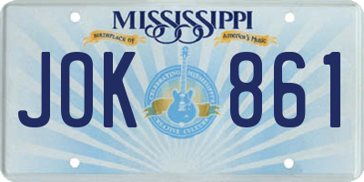MS license plate JOK861
