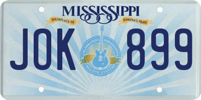 MS license plate JOK899