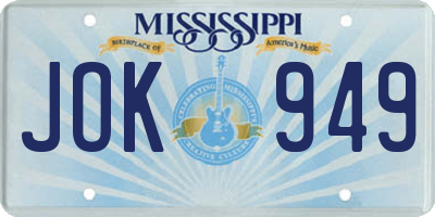MS license plate JOK949