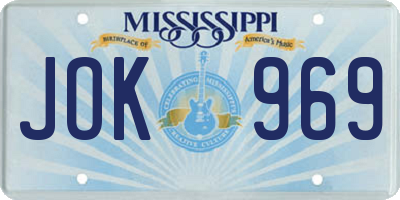 MS license plate JOK969