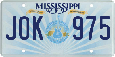 MS license plate JOK975