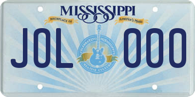 MS license plate JOL000