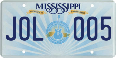 MS license plate JOL005