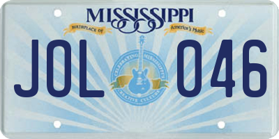 MS license plate JOL046