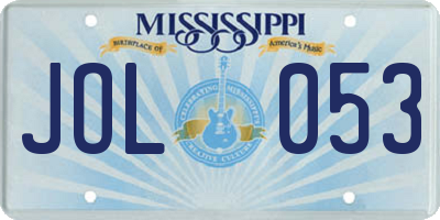 MS license plate JOL053