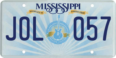MS license plate JOL057