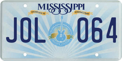 MS license plate JOL064