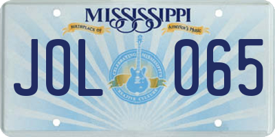MS license plate JOL065