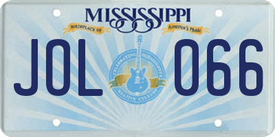 MS license plate JOL066