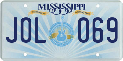 MS license plate JOL069