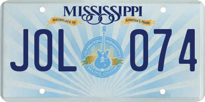 MS license plate JOL074