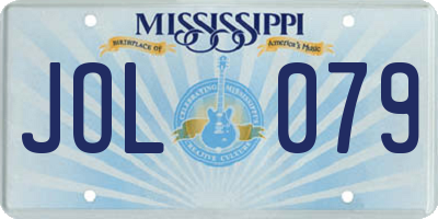 MS license plate JOL079