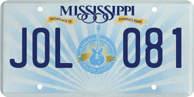 MS license plate JOL081