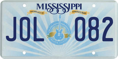 MS license plate JOL082