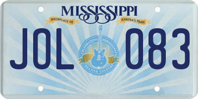 MS license plate JOL083