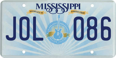MS license plate JOL086