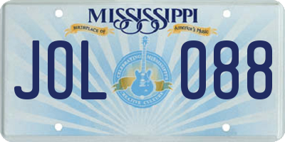MS license plate JOL088