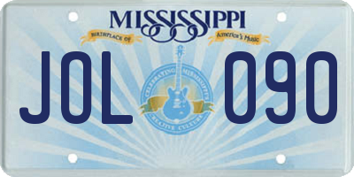MS license plate JOL090