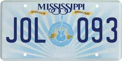 MS license plate JOL093