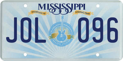 MS license plate JOL096